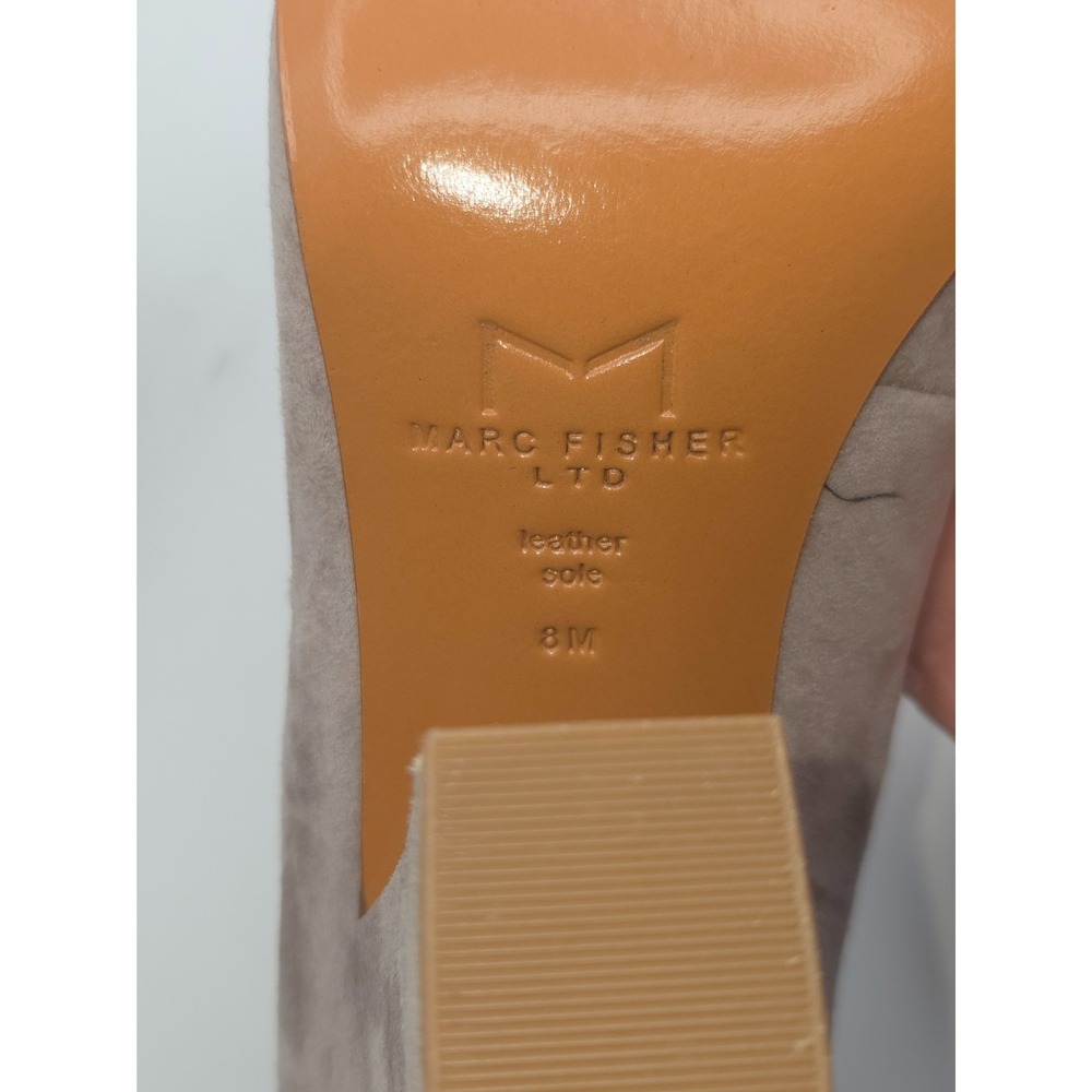 Marc Fisher Women's Pump Sz-8 Nude Beige Suede Block Heel 4" CHIC MODERN - Picture 5 of 5